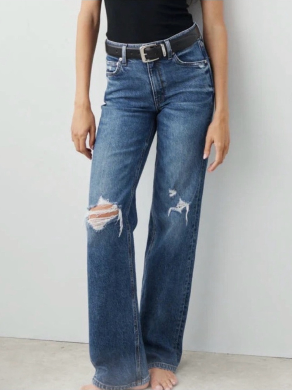 AYR Jeans Womens 28S The Secret Sauce
Wide Leg Distressed Stretch Denim